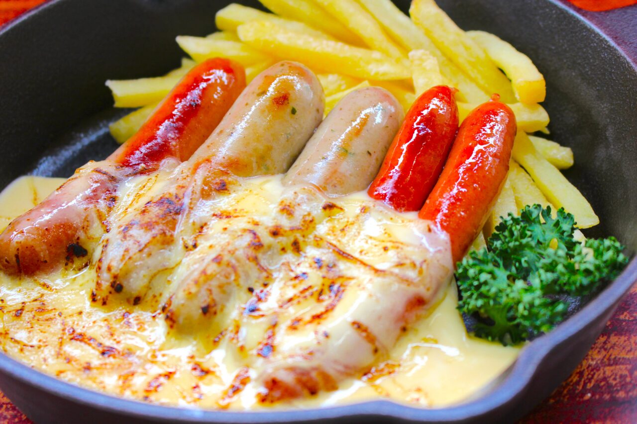 肉炙りチーズソーセージ3種5点盛り